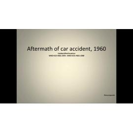 Series of images showing aftermath of car accident on corner Salisbury and Warwick Road, Ipswich, 1960