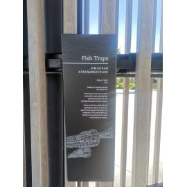 Nicholas Street Precinct at Tulmur Place, Fish Traps interpretive sign, 2021
