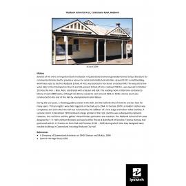 Redbank School of Arts, 71 Brisbane Road, Redbank - history