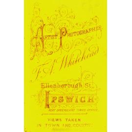 Trademark of  F.A. Whitehead, photographer, between 1883 and 1888