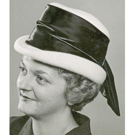 Beverley Hitchcock modelling hats for Cribb & Foote, Ipswich, early 1960s