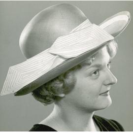 Beverley Hitchcock modelling hats for Cribb & Foote, Ipswich, early 1960s