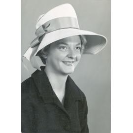 Beverley Hitchcock modelling hats for Cribb & Foote, Ipswich,  early 1960s