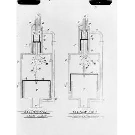 Technical drawing for an automatic lamp lighter and extinguisher, Martin William (Will) Haenke, Ipswich, c.1900