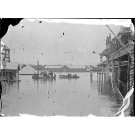 Nicholas Street during flooding of the Bremer River, Ipswich, 1893