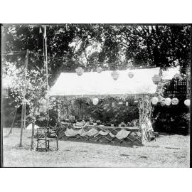 Thought to be the Japanese Stall at the Technical College Fete, Central Gardens, corner Limestone and Nicholas Streets, October 1907