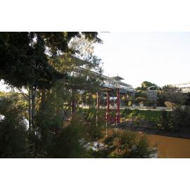 View of Bremer River and Railway Bridge, Riverheart Parklands, Ipswich, 2017