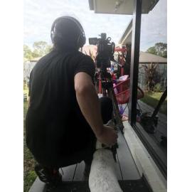 Ipswich Libraries staff filming story time during a Covid lockdown, Ipswich, 2020