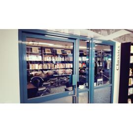Seating removed and Local History Room closed, Ipswich Libraries, May 2020