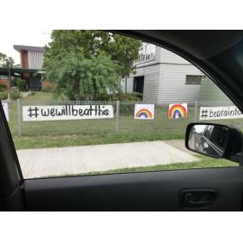 Positive Messages on the fence of Rosewood State School, during the Covid-19 Pandemic lockdowns, Rosewood, Ipswich, 2020 