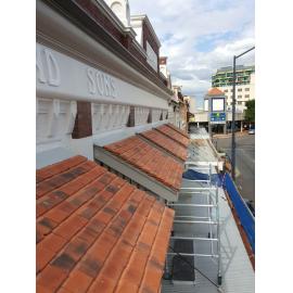 Goleby House Window Hoods on Brisbane Street facade
