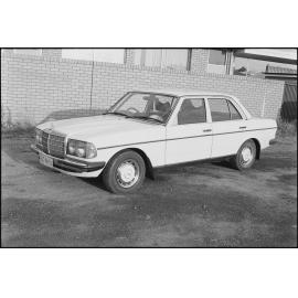 Mercedes-Benz W123 car photographed for ads appearing in The Queensland Times, Ipswich, October 1980
