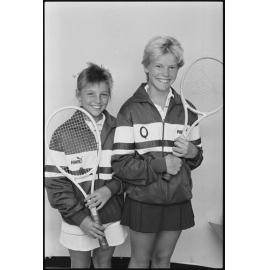Unidentified young tennis players in Queensland uniforms, Ipswich, September 1987