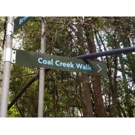 Kholo Gardens - Coal Creek Walk sign, 2019