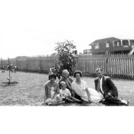 Family group, outside home in Carberry Street, Bundamba, Ipswich, 1940s