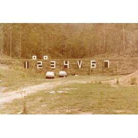 Target and numbers, Ripley Rifle Range, Ipswich, c.1980