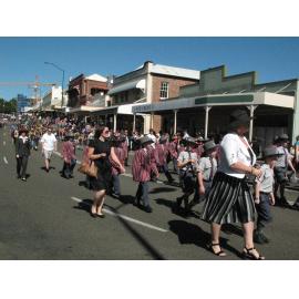 Anzac Day March down Ellenborough Street, towards Timothy Maloney Park, Ipswich, April 2009
