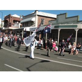 Anzac Day March down Ellenborough Street, towards Timothy Maloney Park, Ipswich, April 2009