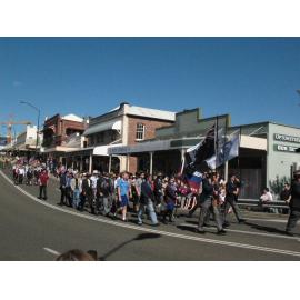 Anzac Day March down Ellenborough Street, towards Timothy Maloney Park, Ipswich, April 2009