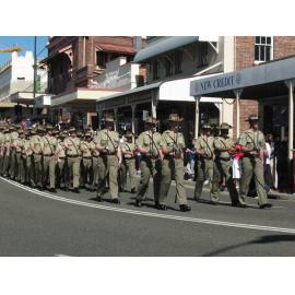 Anzac Day March down Ellenborough Street, towards Timothy Maloney Park, Ipswich, April 2009