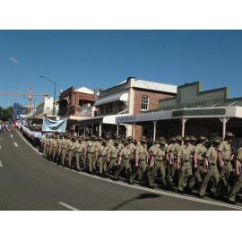 Anzac Day March down Ellenborough Street, towards Timothy Maloney Park, Ipswich, April 2009