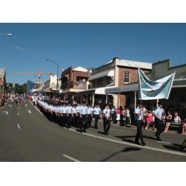 Anzac Day March down Ellenborough Street, towards Timothy Maloney Park, Ipswich, April 2009