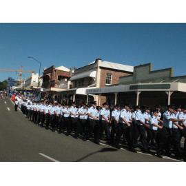 Anzac Day March down Ellenborough Street, towards Timothy Maloney Park, Ipswich, April 2009