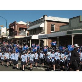 Anzac Day March down Ellenborough Street, towards Timothy Maloney Park, Ipswich, April 2009