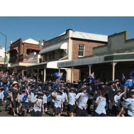 Anzac Day March down Ellenborough Street, towards Timothy Maloney Park, Ipswich, April 2009