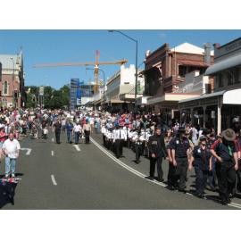 Anzac Day March down Ellenborough Street, towards Timothy Maloney Park, Ipswich, April 2009