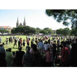 Anzac Day March down Ellenborough Street, towards Timothy Maloney Park, Ipswich, April 2009