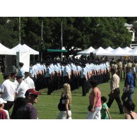 Anzac Day March down Ellenborough Street, towards Timothy Maloney Park, Ipswich, April 2009