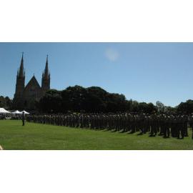 Anzac Day March down Ellenborough Street, towards Timothy Maloney Park, Ipswich, April 2009