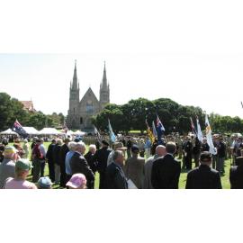 Anzac Day March down Ellenborough Street, towards Timothy Maloney Park, Ipswich, April 2009