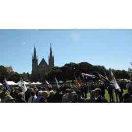 Anzac Day March down Ellenborough Street, towards Timothy Maloney Park, Ipswich, April 2009