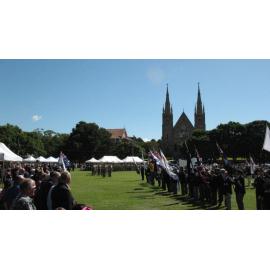 Anzac Day March down Ellenborough Street, towards Timothy Maloney Park, Ipswich, April 2009