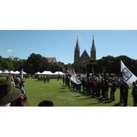 Anzac Day March down Ellenborough Street, towards Timothy Maloney Park, Ipswich, April 2009