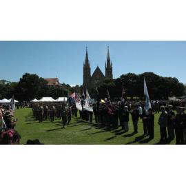 Anzac Day March down Ellenborough Street, towards Timothy Maloney Park, Ipswich, April 2009