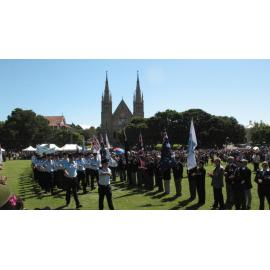 Anzac Day March down Ellenborough Street, towards Timothy Maloney Park, Ipswich, April 2009