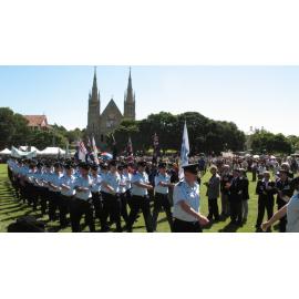 Anzac Day March down Ellenborough Street, towards Timothy Maloney Park, Ipswich, April 2009