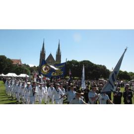 Anzac Day March down Ellenborough Street, towards Timothy Maloney Park, Ipswich, April 2009