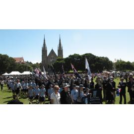 Anzac Day March down Ellenborough Street, towards Timothy Maloney Park, Ipswich, April 2009