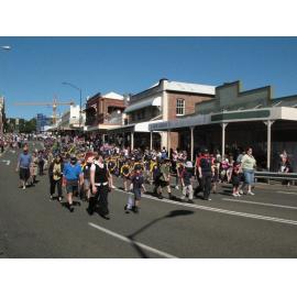 Anzac Day March down Ellenborough Street, towards Timothy Maloney Park, Ipswich, April 2009