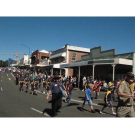 Anzac Day March down Ellenborough Street, towards Timothy Maloney Park, Ipswich, April 2009