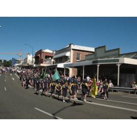 Anzac Day March down Ellenborough Street, towards Timothy Maloney Park, Ipswich, April 2009