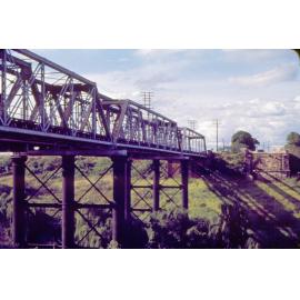 Old rail bridge over the Bremer River, Ipswich, 1971