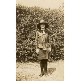 Gwen Baines in Guide uniform, 1920s