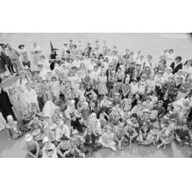 Thought to be students of Ipswich North State School dressed for a Book Week parade, North Ipswich, August 1987