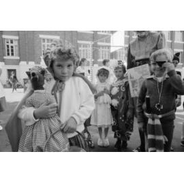 Thought to be students of Ipswich North State School dressed for a Book Week parade, North Ipswich, August 1987
