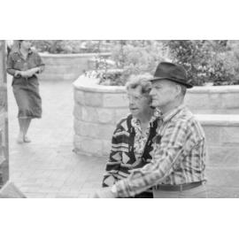 People admiring the Obelisk at its unveiling at the opening of Ipswich City Mall, Ipswich, August 1987